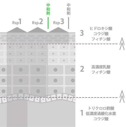 緩衝液＜ピーリング効果を中和（遮断）＞